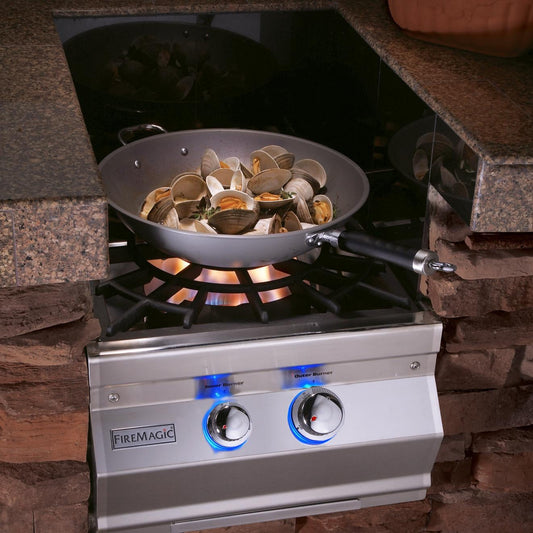 Fire Magic Aurora Natural Gas Power Burner W/ Porcelain Coated Cast Iron Grid (19-7B2N-0)