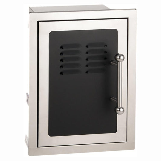 Fire Magic Echelon Black Diamond 14.5-Inch x 21-Inch Left-Hinged Louvered Single Access Door with Propane Tank Storage & Soft Close (53820HSC-TL)