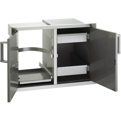 Fire Magic Premium Flush 30.5-Inch Double Access Door with Drawers And Propane Tank Storage with Soft Close (53930SC-12T)