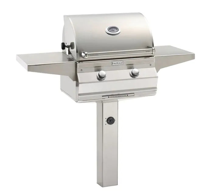 Fire Magic Aurora A430s 24" In-Ground Post Mount Gas Grill With Analog Thermometer, Natural Gas ( A430s-7EAN-G6)