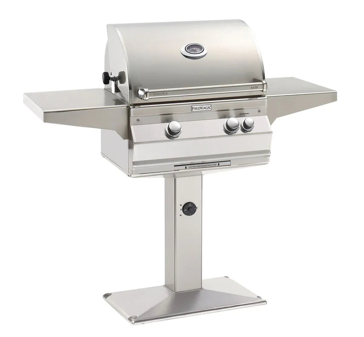 Fire Magic Aurora A430s 24" Patio Post Mount Gas Grill With Rotisserie & Analog Thermometer, Natural Gas (A430s-8EAN-P6)