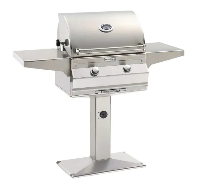 Fire Magic Aurora A430s 24" Patio Post Mount Gas Grill With Infrared Burner & Analog Thermometer, Natural Gas (A430s-7LAN-P6)