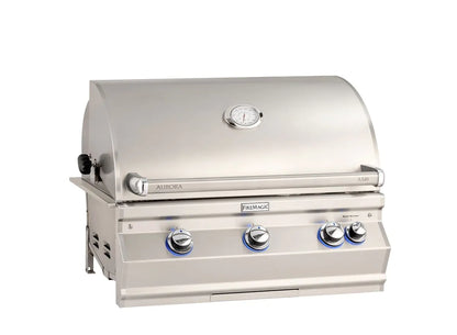 Fire Magic Aurora A540i 30" Natural Gas Built-In Grill with 1 Sear Burner, Backburner, Rotisserie Kit and Analog Thermometer (A540I-8LAN)