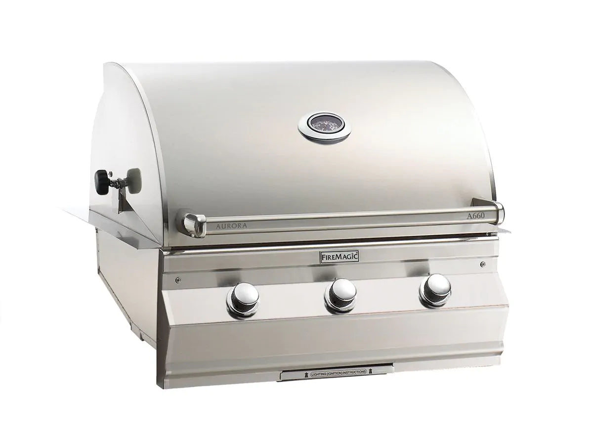 Fire Magic Aurora A660i 30" Propane Gas Built-In Grill with 1 Sear Burner and Analog Thermometer (A660I-7LAP)