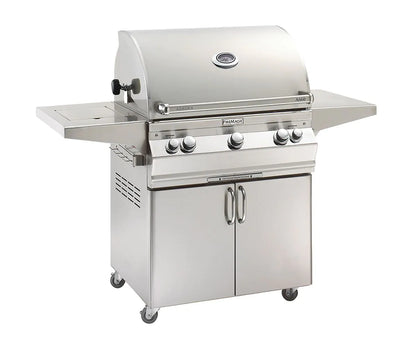Fire Magic Aurora A660s 30" Natural Gas Freestanding Grill, Single Side Burner, Backburner, Rotisserie Kit and Analog Thermometer (A660S-8EAN-62)