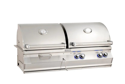 Fire Magic Aurora A830s 46" Propane Gas and Charcoal Built-In Dual Grill with 1 Sear Burner, Backburner, Rotisserie Kit and Analog Thermometer (A830I-8LAP-CB)