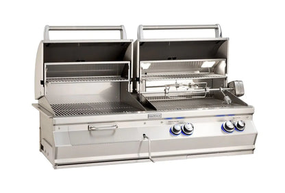 Fire Magic Aurora A830s 46" Propane Gas and Charcoal Built-In Dual Grill with 1 Sear Burner, Backburner, Rotisserie Kit and Analog Thermometer (A830I-8LAP-CB)