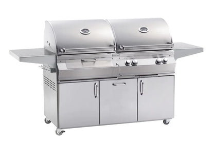 Fire Magic Aurora A830s 46" Propane Gas and Charcoal Freestanding Dual Grill with Backburner, Rotisserie Kit and Analog Thermometer (A830S-8EAP-61-CB)