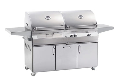Fire Magic Aurora A830s 46" Natural Gas and Charcoal Freestanding Dual Grill with 1 Sear Burner and Analog Thermometer (A830S-7LAN-61-CB)
