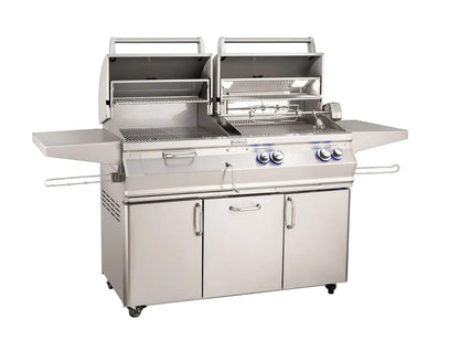 Fire Magic Aurora A830s 46" Natural Gas and Charcoal Freestanding Dual Grill with Backburner, Rotisserie Kit and Analog Thermometer (A830S-8EAN-61-CB)