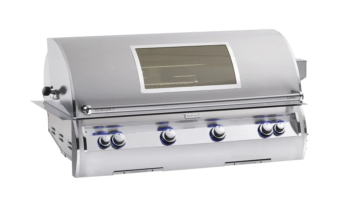 Fire Magic Echelon Diamond E1060i A Series 48" Built-In Gas Grill With Rotisserie, Analog Thermometer & Magic View Window, Propane (E1060I-8EAP-W)