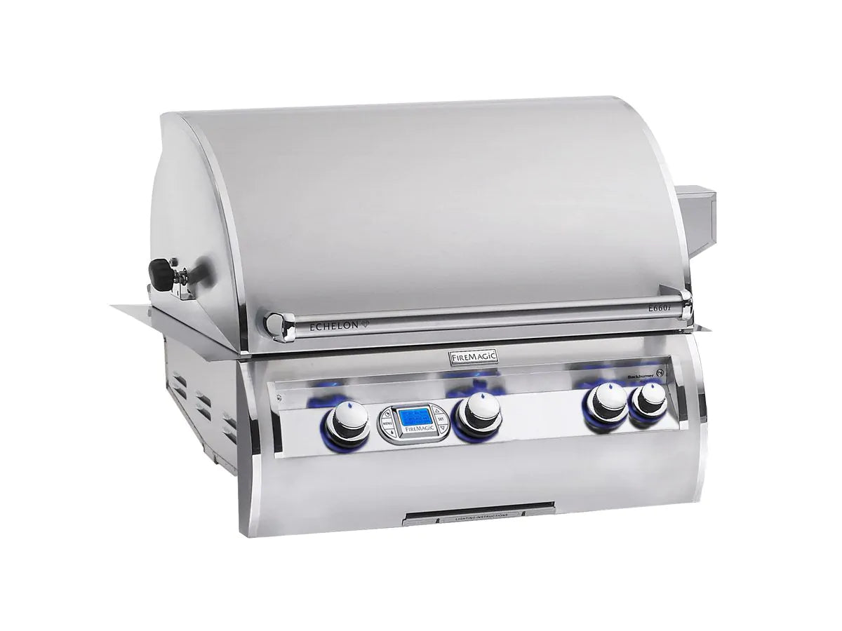 Fire Magic Echelon Diamond E660i 30" Natural Gas Built-In Grill with Backburner, Rotisserie Kit and Digital Thermometer (E660I-8E1N)