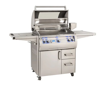 Fire Magic Echelon Diamond E660s 30" Freestanding Gas Grill With Rotisserie, Single Side Burner, Digital Thermometer & Magic View Window, Natural Gas (E660S-8E1N-62-W)