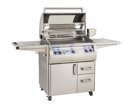 Fire Magic Echelon Diamond E660s 30" Freestanding Gas Grill With Rotisserie, Single Side Burner, Digital Thermometer & Magic View Window, Natural Gas (E660S-8E1N-62-W)