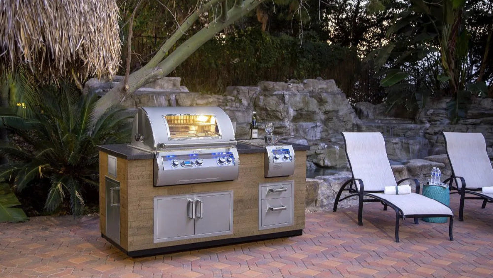 Fire Magic Echelon Diamond E660i 30" Natural Gas Built-In Grill with 1 Sear Burner, Backburner, Rotisserie Kit, Magic View Window and Analog Thermometer (E660I-8LAN-W)