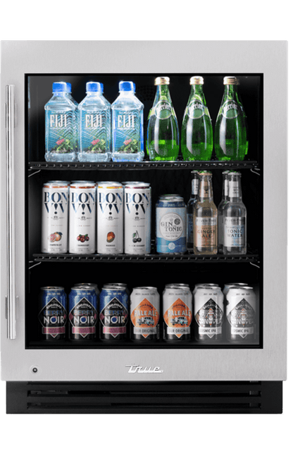 True Residential TURADA24RGAS 24 Inch Stainless Glass Door Right Hinge Ada Height Undercounter Refrigerator