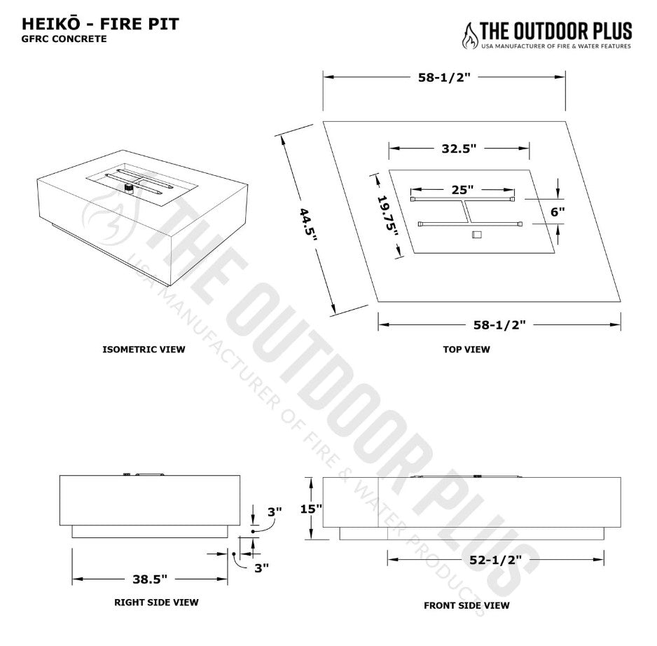 Heiko Fire Pit by The Outdoor Plus - Free Cover Included