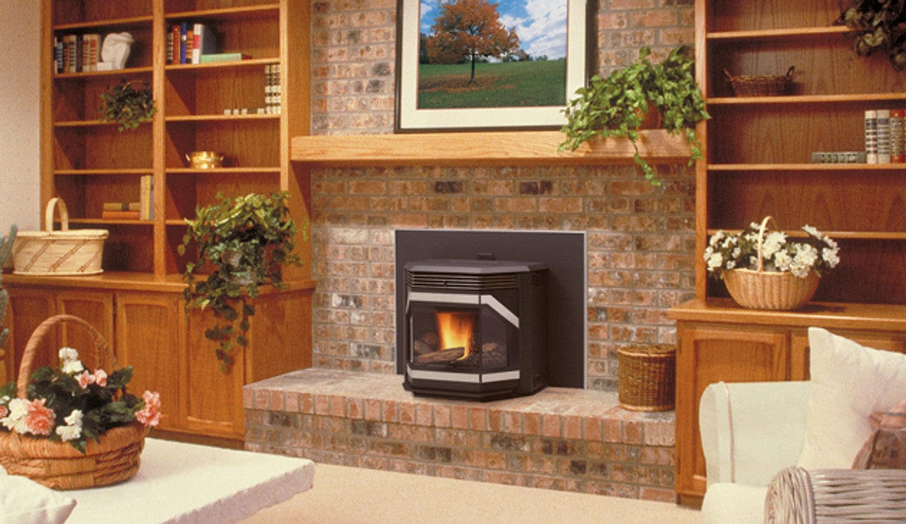 Iron Strike Winslow PI40GL 36" Traditional Cast-Iron modern Pellet Fireplace Insert Flame Authority
