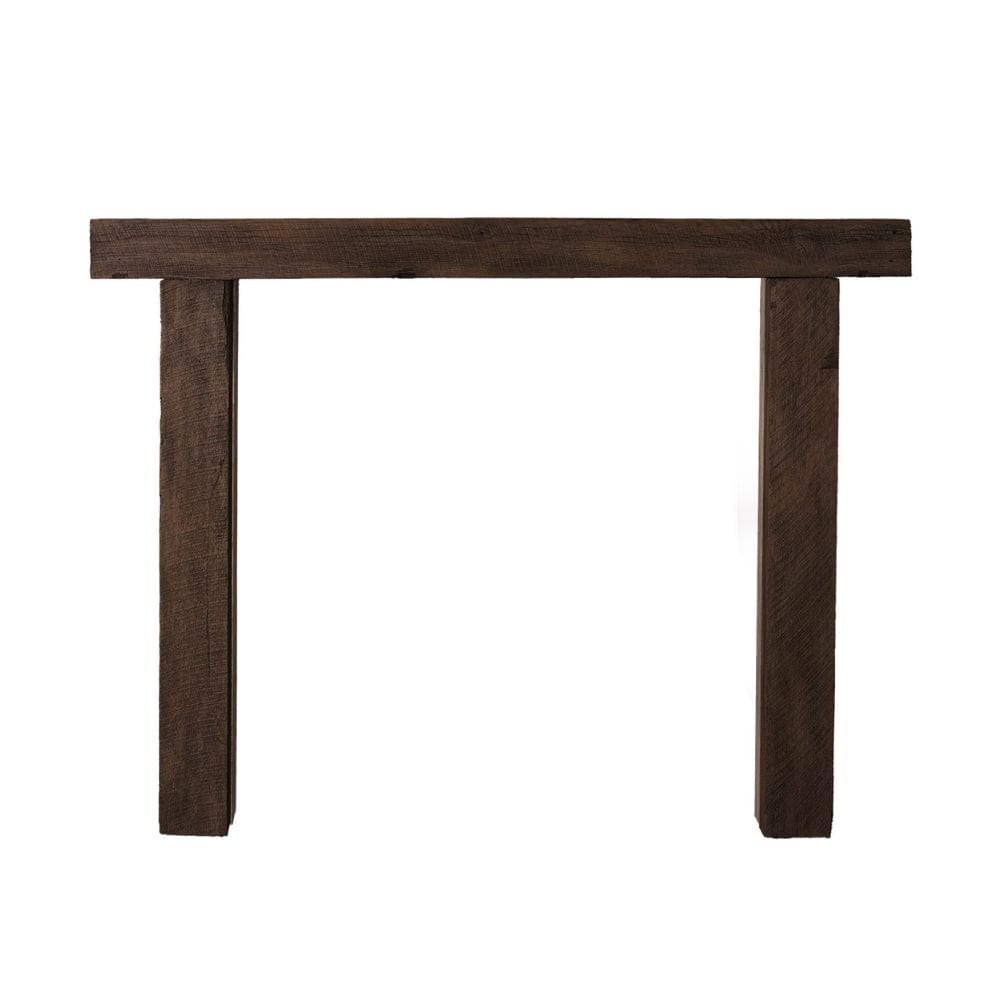 Hitching post mantel shelf