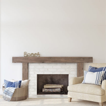 Lexington Hearth Hitching Post 78" Concrete Faux Wood Mantel Surround