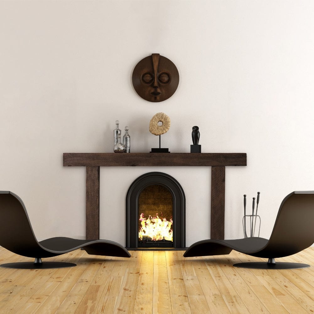 Lexington Hearth Hitching Post 78" Concrete Faux Wood Mantel Surround