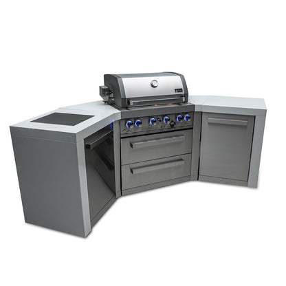 Mont Alpi 400 Deluxe BBQ Grill Island with 45 Degree Corners - MAi400-D45