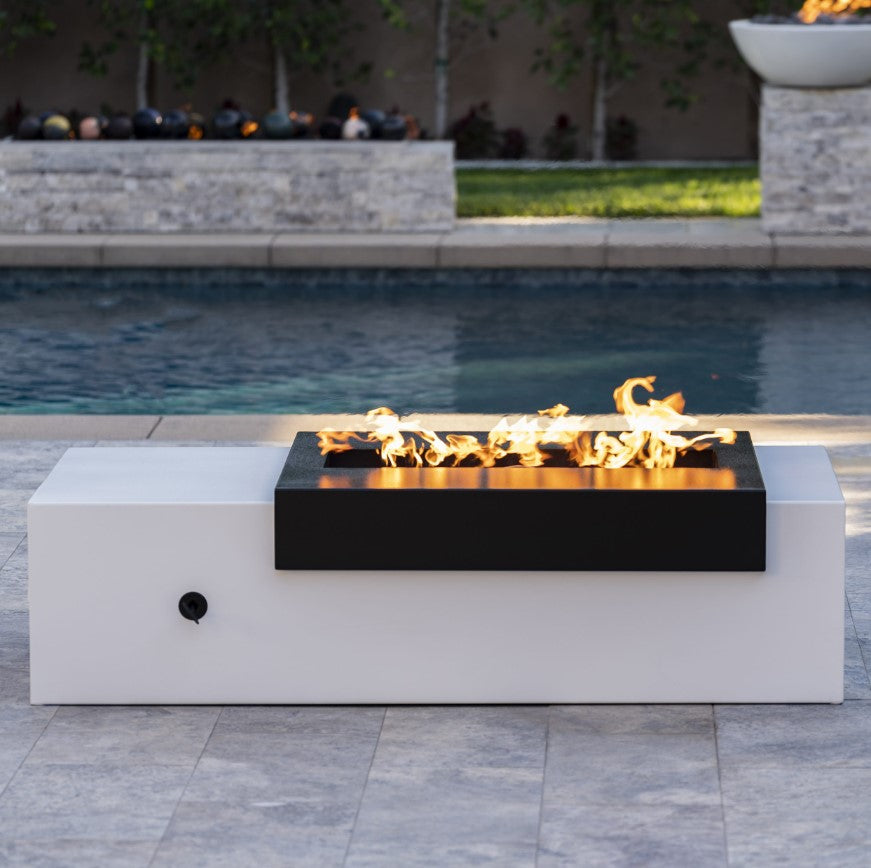 Moonstone Fire Pit  - Black & White Collection by The Outdoor Plus - Free Cover Included