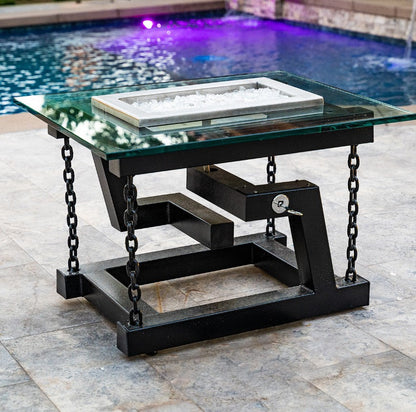 Newton Powder Coated Fire Pit Chain Support by The Outdoor Plus - Free Cover Included