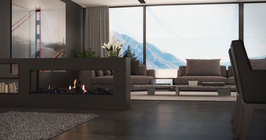 Escea See Through Glass Barrier 75" Fireplace